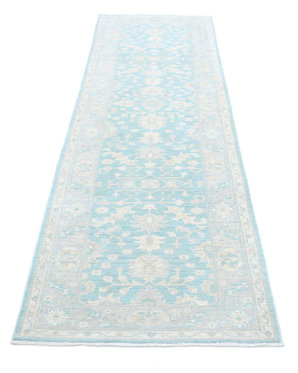 Serenity 2' 7" X 9' 5" Hand Knotted Wool Rug 2' 7" X 9' 5" (79 X 287) / Teal / Wool