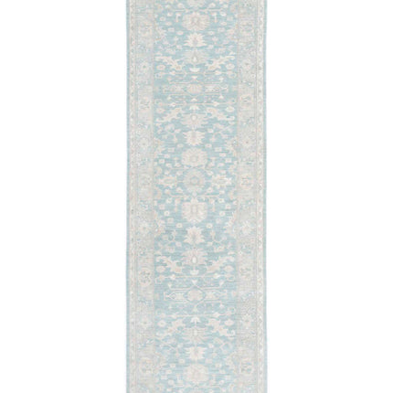 Serenity 2' 7" X 9' 5" Hand Knotted Wool Rug 2' 7" X 9' 5" (79 X 287) / Teal / Wool