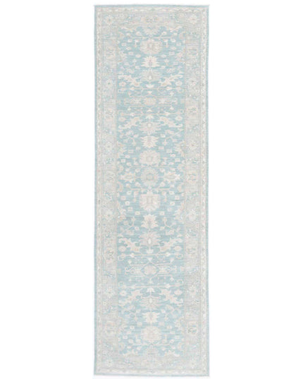 Serenity 2' 7" X 9' 5" Hand Knotted Wool Rug 2' 7" X 9' 5" (79 X 287) / Teal / Wool