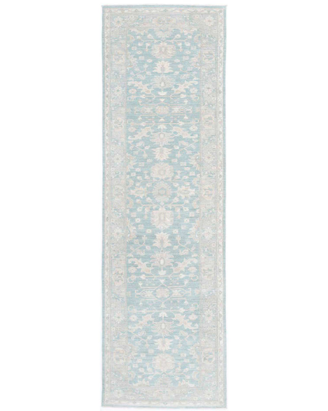 Serenity 2' 7" X 9' 5" Hand Knotted Wool Rug 2' 7" X 9' 5" (79 X 287) / Teal / Wool