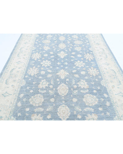 Serenity 6' 6" X 13' 1" Hand Knotted Wool Rug 6' 6" X 13' 1" (198 X 399) / Blue / Wool