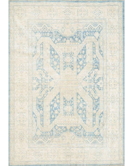 Serenity 6' 3" X 8' 8" Hand Knotted Wool Rug 6' 3" X 8' 8" (191 X 264) / Blue / Wool