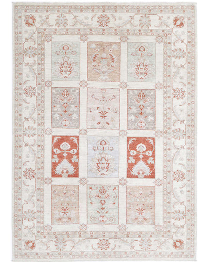Serenity 5' 6" X 7' 7" Hand Knotted Wool Rug 5' 6" X 7' 7" (168 X 231) / Ivory / Wool