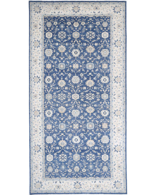 Serenity 9' 9" X 21' 1" Hand Knotted Wool Rug 9' 9" X 21' 1" (297 X 643) / Blue / Wool
