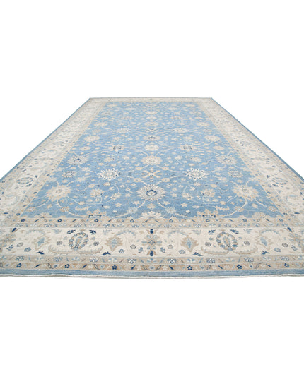 Serenity 13' 3" X 21' 9" Hand Knotted Wool Rug 13' 3" X 21' 9" (404 X 663) / Blue / Wool
