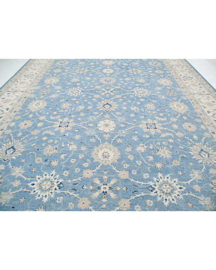 Serenity 13' 3" X 21' 9" Hand Knotted Wool Rug 13' 3" X 21' 9" (404 X 663) / Blue / Wool