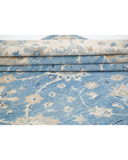 Serenity 13' 3" X 21' 9" Hand Knotted Wool Rug 13' 3" X 21' 9" (404 X 663) / Blue / Wool