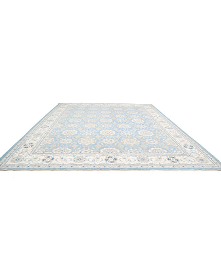 Serenity 13' 2" X 16' 10" Hand Knotted Wool Rug 13' 2" X 16' 10" (401 X 513) / Blue / Wool