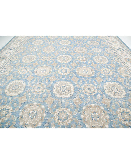 Serenity 13' 2" X 16' 10" Hand Knotted Wool Rug 13' 2" X 16' 10" (401 X 513) / Blue / Wool