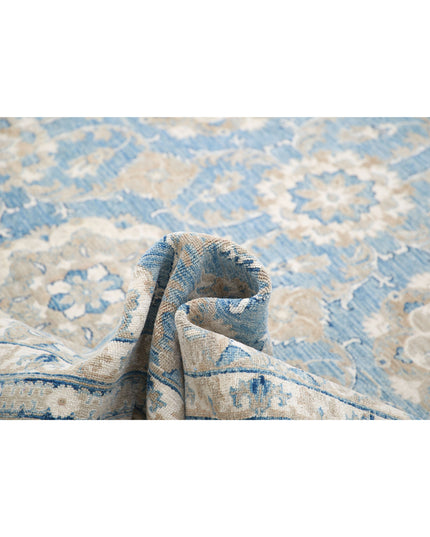 Serenity 13' 2" X 16' 10" Hand Knotted Wool Rug 13' 2" X 16' 10" (401 X 513) / Blue / Wool