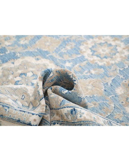 Serenity 13' 2" X 16' 10" Hand Knotted Wool Rug 13' 2" X 16' 10" (401 X 513) / Blue / Wool