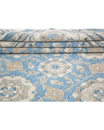 Serenity 13' 2" X 16' 10" Hand Knotted Wool Rug 13' 2" X 16' 10" (401 X 513) / Blue / Wool
