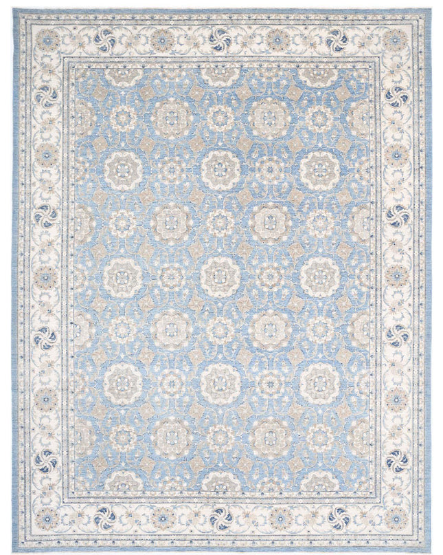 Serenity 13' 2" X 16' 10" Hand Knotted Wool Rug 13' 2" X 16' 10" (401 X 513) / Blue / Wool