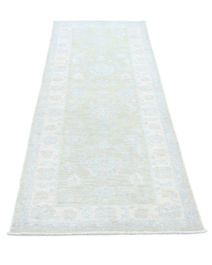 Serenity 2' 6" X 8' 4" Hand Knotted Wool Rug 2' 6" X 8' 4" (76 X 254) / Green / Wool