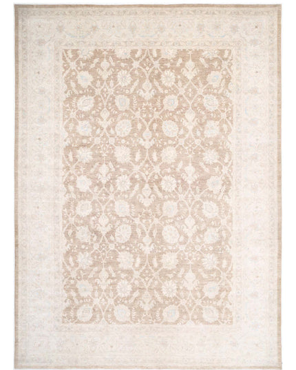 Serenity 13' 9" X 18' 10" Hand Knotted Wool Rug 13' 9" X 18' 10" (419 X 574) / Brown / Wool