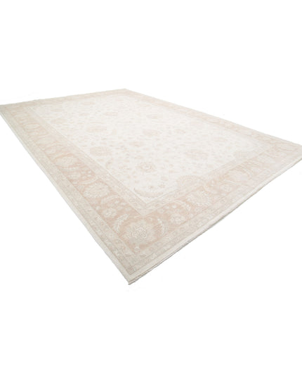 Serenity 12' 4" X 18' 1" Hand Knotted Wool Rug 12' 4" X 18' 1" (376 X 551) / Ivory / Wool