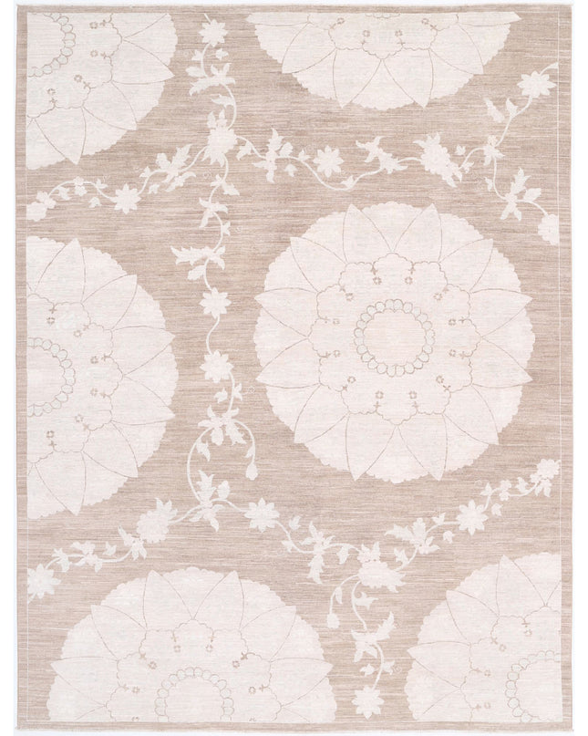Serenity 9' 0" X 11' 11" Hand Knotted Wool Rug 9' 0" X 11' 11" (274 X 363) / Brown / Wool