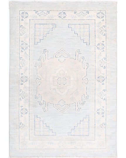 Serenity 3' 0" X 4' 8" Hand Knotted Wool Rug 3' 0" X 4' 8" (91 X 142) / Blue / Wool