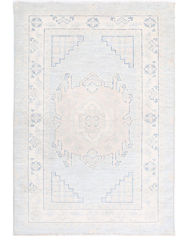 Serenity 3' 0" X 4' 8" Hand Knotted Wool Rug 3' 0" X 4' 8" (91 X 142) / Blue / Wool