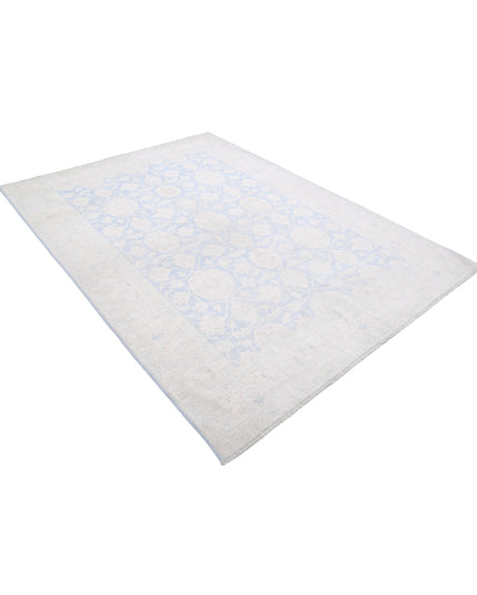 Serenity 6' 0" X 8' 7" Hand Knotted Wool Rug 6' 0" X 8' 7" (183 X 262) / Blue / Wool