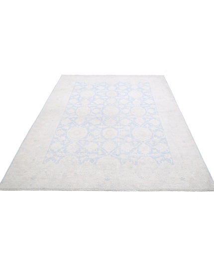 Serenity 6' 0" X 8' 7" Hand Knotted Wool Rug 6' 0" X 8' 7" (183 X 262) / Blue / Wool