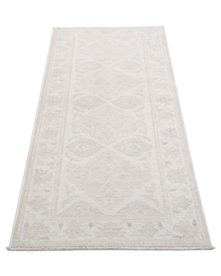 Serenity 2' 5" X 5' 11" Hand Knotted Wool Rug 2' 5" X 5' 11" (74 X 180) / Ivory / Wool