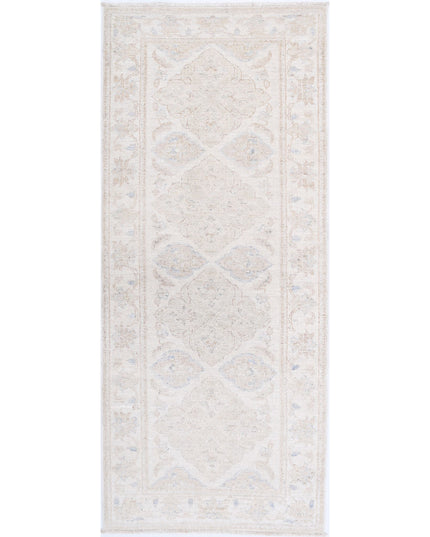 Serenity 2' 5" X 5' 11" Hand Knotted Wool Rug 2' 5" X 5' 11" (74 X 180) / Ivory / Wool