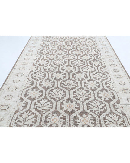 Serenity 6' 7" X 12' 4" Hand Knotted Wool Rug 6' 7" X 12' 4" (201 X 376) / Brown / Wool