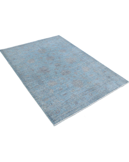 Serenity 4' 1" X 5' 8" Hand Knotted Wool Rug 4' 1" X 5' 8" (124 X 173) / Blue / Wool