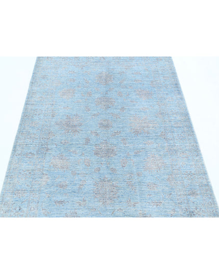 Serenity 4' 1" X 5' 8" Hand Knotted Wool Rug 4' 1" X 5' 8" (124 X 173) / Blue / Wool