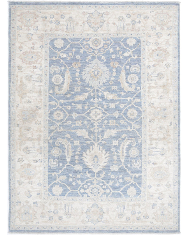 Serenity 4' 2" X 5' 9" Hand Knotted Wool Rug 4' 2" X 5' 9" (127 X 175) / Grey / Wool
