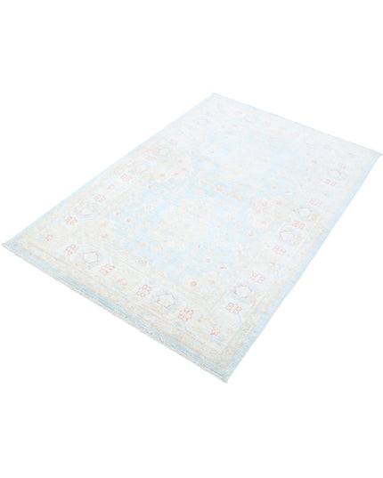 Serenity 3' 2" X 4' 9" Hand Knotted Wool Rug 3' 2" X 4' 9" (97 X 145) / Blue / Wool