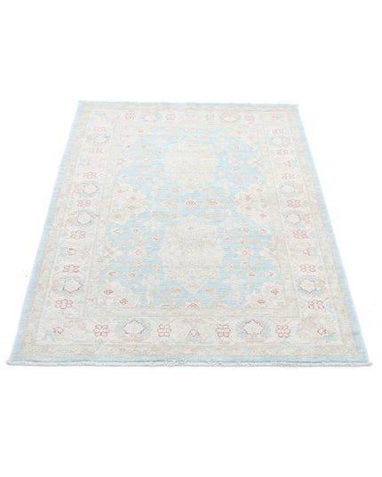 Serenity 3' 2" X 4' 9" Hand Knotted Wool Rug 3' 2" X 4' 9" (97 X 145) / Blue / Wool