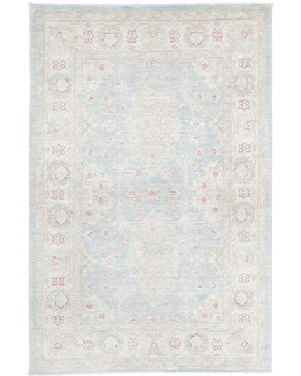 Serenity 3' 2" X 4' 9" Hand Knotted Wool Rug 3' 2" X 4' 9" (97 X 145) / Blue / Wool