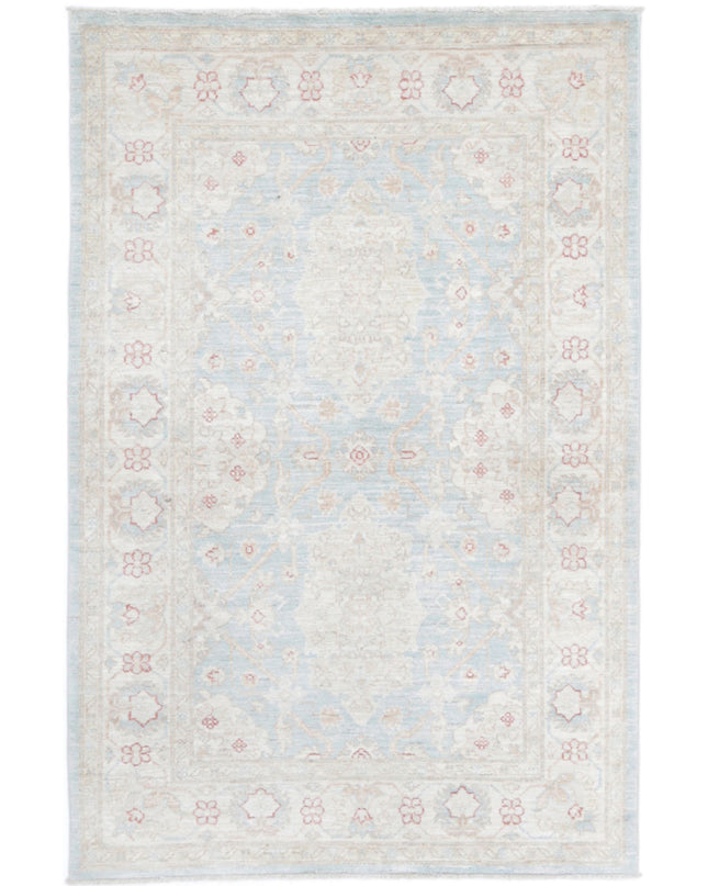 Serenity 3' 2" X 4' 9" Hand Knotted Wool Rug 3' 2" X 4' 9" (97 X 145) / Blue / Wool