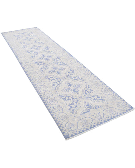 Serenity 2' 11" X 9' 10" Hand Knotted Wool Rug 2' 11" X 9' 10" (89 X 300) / Blue / Wool