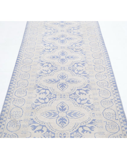 Serenity 2' 11" X 9' 10" Hand Knotted Wool Rug 2' 11" X 9' 10" (89 X 300) / Blue / Wool