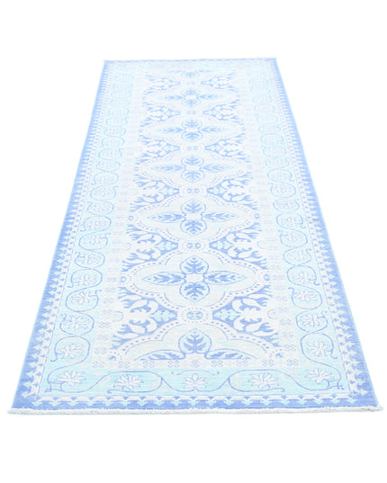 Serenity 3' 0" X 9' 11" Hand Knotted Wool Rug 3' 0" X 9' 11" (91 X 302) / Blue / Wool
