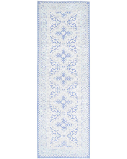 Serenity 3' 0" X 9' 11" Hand Knotted Wool Rug 3' 0" X 9' 11" (91 X 302) / Blue / Wool