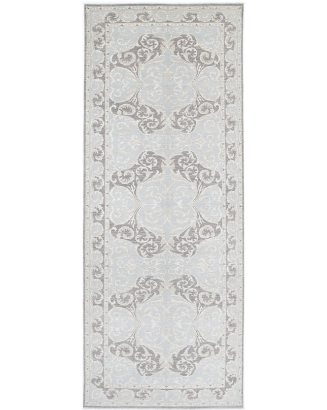 Serenity 4' 11" X 13' 2" Hand Knotted Wool Rug 4' 11" X 13' 2" (150 X 401) / Grey / Wool