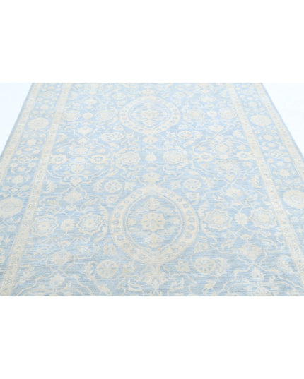 Serenity 5' 11" X 8' 8" Hand Knotted Wool Rug 5' 11" X 8' 8" (180 X 264) / Blue / Wool