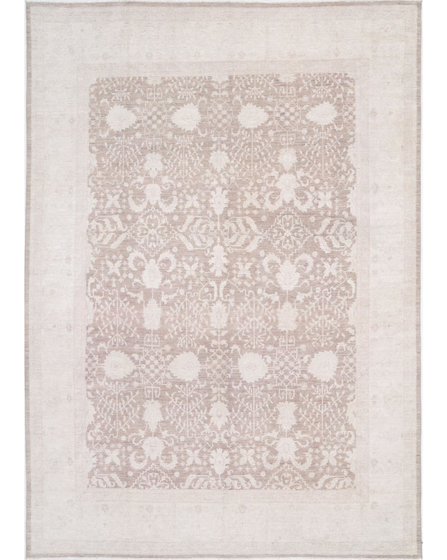 Serenity 9' 6" X 13' 8" Hand Knotted Wool Rug 9' 6" X 13' 8" (290 X 417) / Brown / Wool