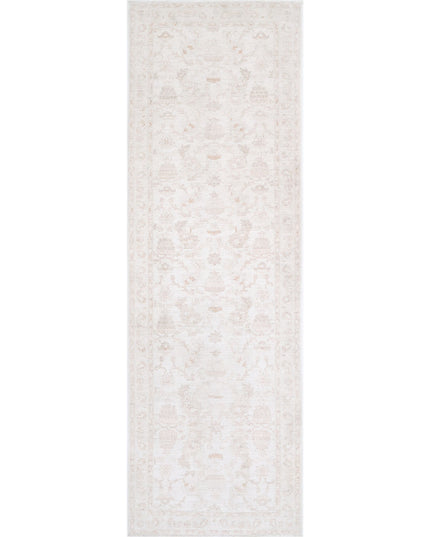 Serenity 4' 2" X 13' 5" Hand Knotted Wool Rug 4' 2" X 13' 5" (127 X 409) / Ivory / Wool