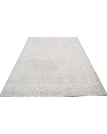 Serenity 5' 11" X 8' 4" Hand Knotted Wool Rug 5' 11" X 8' 4" (180 X 254) / Ivory / Wool