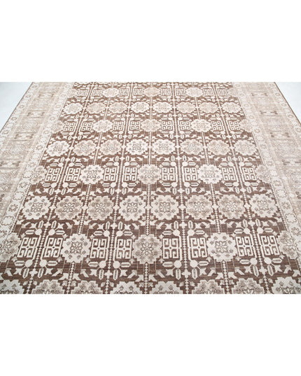 Serenity 8' 9" X 11' 6" Hand Knotted Wool Rug 8' 9" X 11' 6" (267 X 351) / Brown / Wool