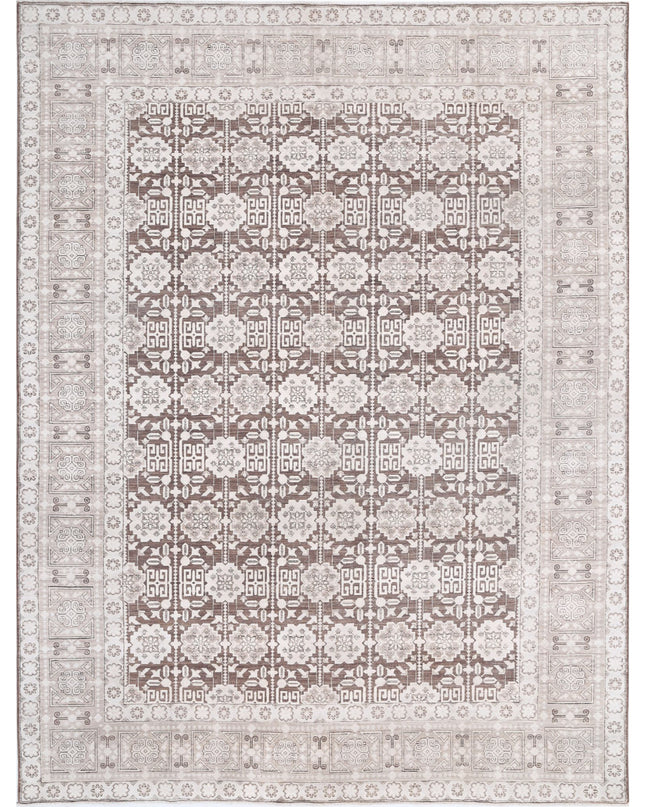 Serenity 8' 9" X 11' 6" Hand Knotted Wool Rug 8' 9" X 11' 6" (267 X 351) / Brown / Wool