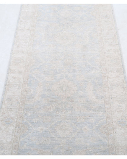 Serenity 2' 6" X 7' 11" Hand Knotted Wool Rug 2' 6" X 7' 11" (76 X 241) / Blue / Wool