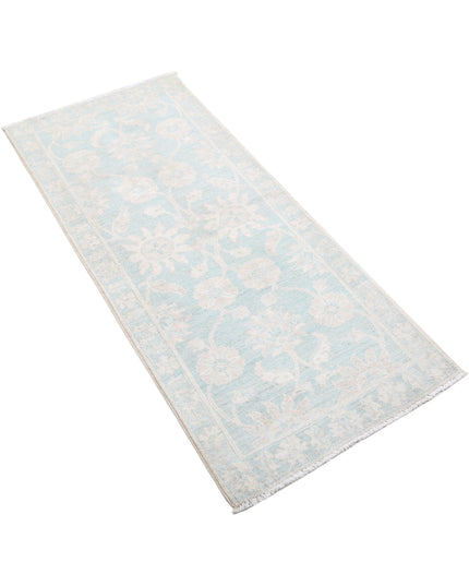Serenity 2' 0" X 4' 8" Hand Knotted Wool Rug 2' 0" X 4' 8" (61 X 142) / Blue / Wool