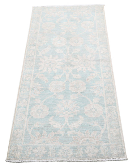 Serenity 2' 0" X 4' 8" Hand Knotted Wool Rug 2' 0" X 4' 8" (61 X 142) / Blue / Wool