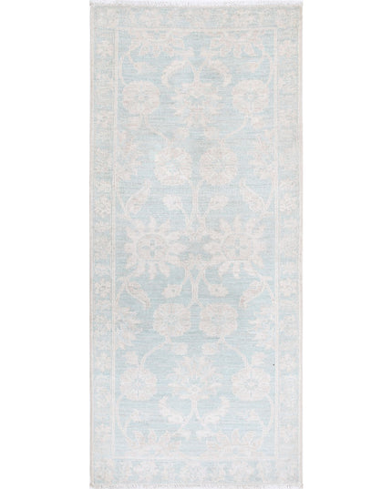 Serenity 2' 0" X 4' 8" Hand Knotted Wool Rug 2' 0" X 4' 8" (61 X 142) / Blue / Wool